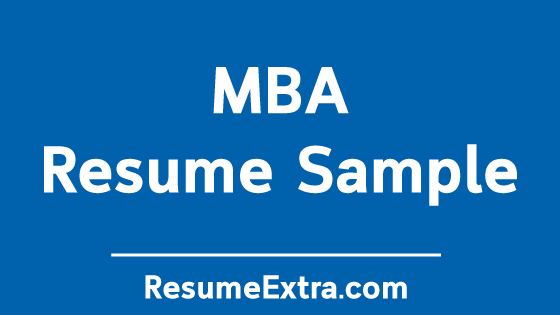 MBA Resume Sample
