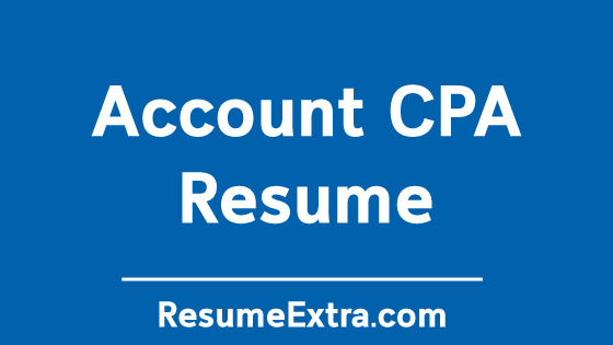Account CPA Resume Sample