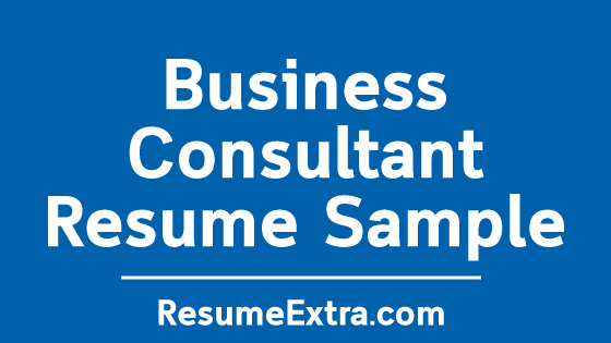 Business Consultant Resume Sample