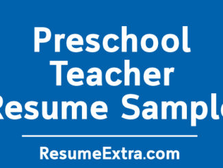 Preschool Teacher Resume Sample