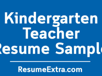 Kindergarten Teacher Resume Sample