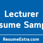 Lecturer Teacher Resume Sample