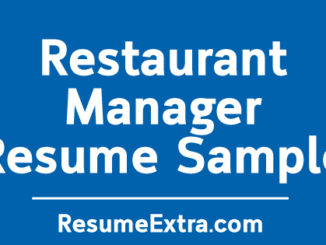 Restaurant Manager Resume Sample
