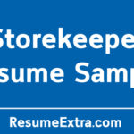 Storekeeper Resume Sample
