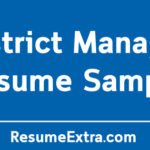District Manager Resume Sample