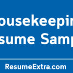 Housekeeping Resume Sample