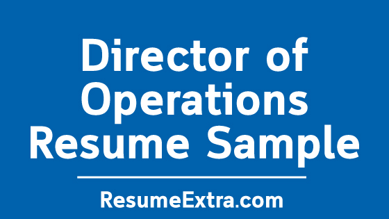Director of Operations Resume Sample