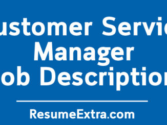 Customer Service Manager Job Description Sample