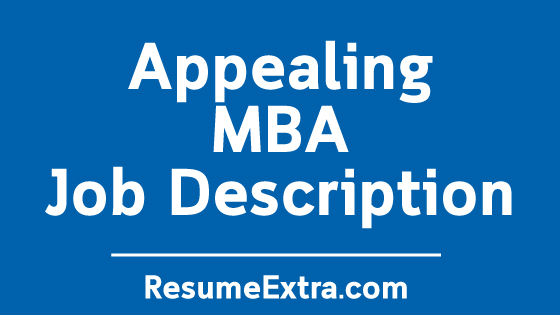 MBA Job Description Sample