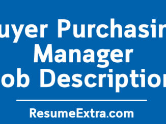 Buyer Purchasing Manager Job Description Sample